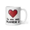 Mug "Mon Player 2" | Cadeau Couple Gamer Romantique (Rouge)