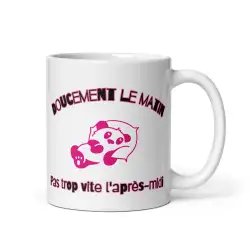 Mug "Doucement le matin" Panda | Version Rose Cocooning