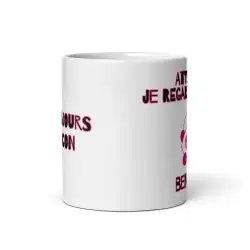 Mug "Attends je regarde..." Rose | Cadeau Humour Sarcastique