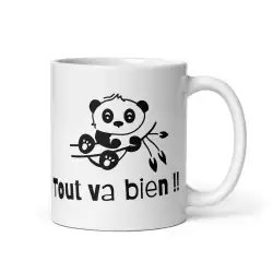 Mug Panda "Tout va bien" | Cadeau Humour Bureau & Stress