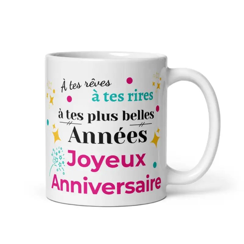 Mug Anniversaire "À tes rêves..." | Cadeau Poétique & Inspirant