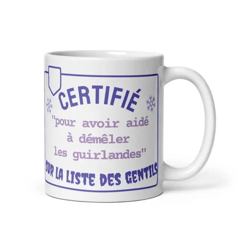 Mug de Noël Humour | Gentil Démêle Guirlandes | E-kado