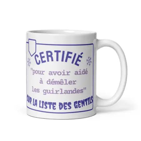 Mug de Noël Humour | Gentil Démêle Guirlandes | E-kado