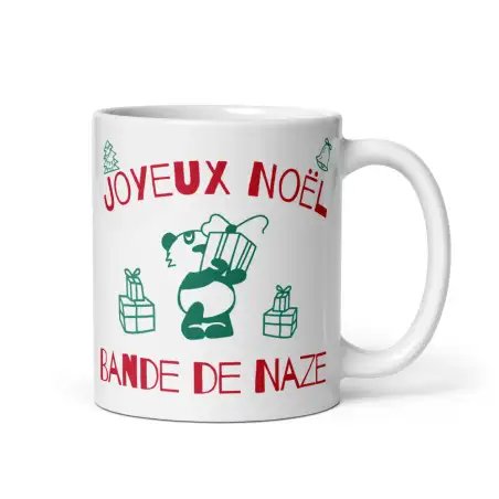 Mug Humour Noël Panda | Joyeux Noël Bande de Naze | E-kado