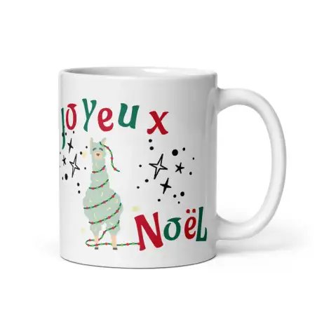 Mug Lama de Noël | Joyeux Noël et Bonne Année | E-kado