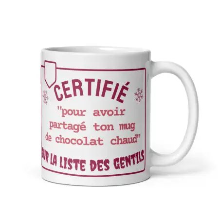 Mug Humour Noël | Gentil Partage Chocolat Chaud | E-kado