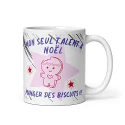 Mug Humour Noël Gourmand | Talent Manger des Biscuits | E-kado
