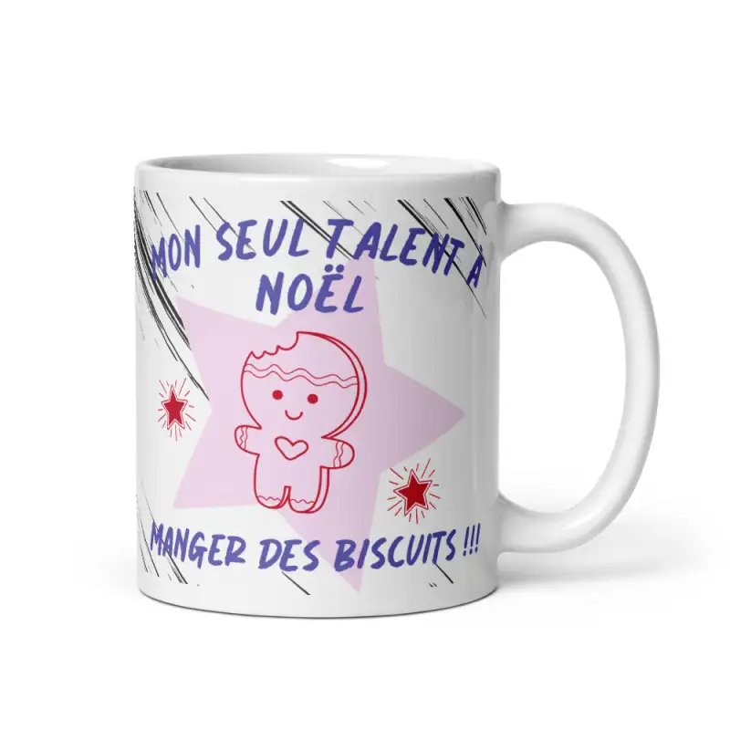 Mug Humour Noël Gourmand | Talent Manger des Biscuits | E-kado