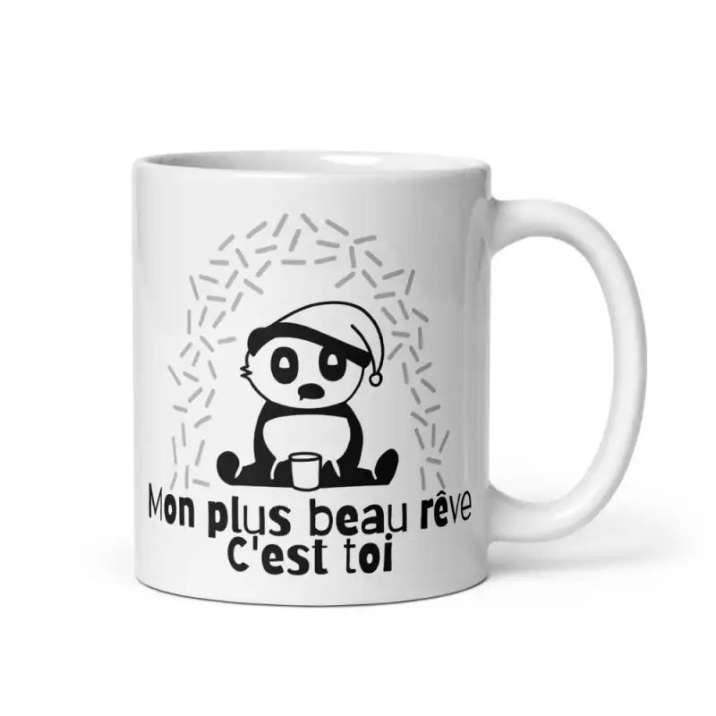 Mug Panda Romantique | Mon Plus Beau Rêve c'est Toi | E-kado