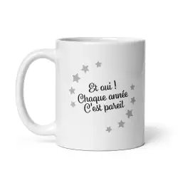 Mug de Noël Original "Mode Noël Activé" - Raton Laveur (Noir et Blanc)
