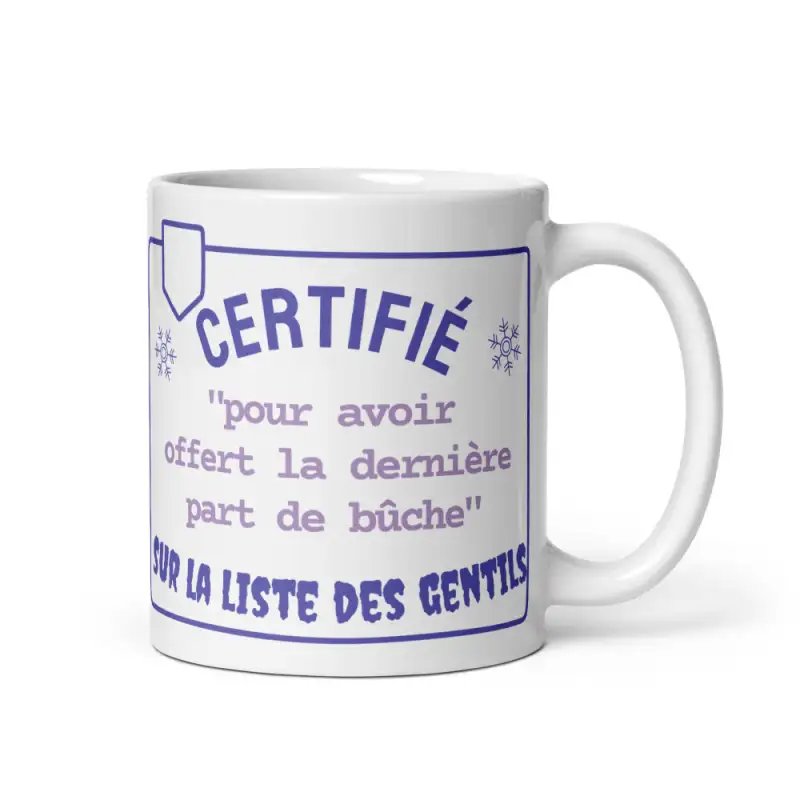 Mug de Noël Gentil | Offre la Dernière Part de Bûche | E-kado
