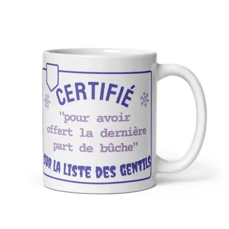Mug de Noël Gentil | Offre la Dernière Part de Bûche | E-kado