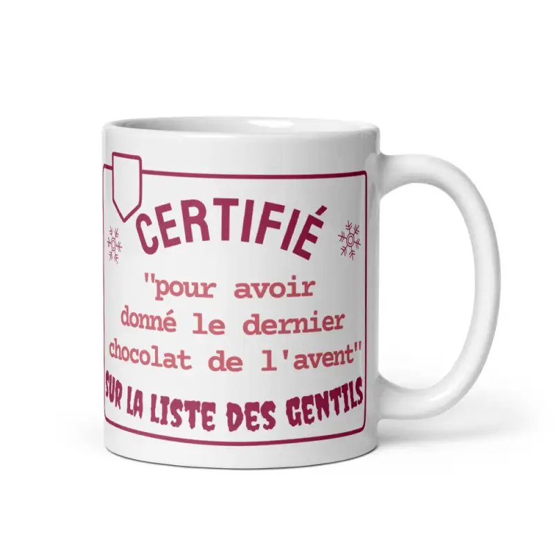 Mug de Noël Gentil | Donne Dernier Chocolat de l'Avent | E-kado