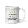Mug Humour Noël | Survécu à la Dinde Trop Sèche | E-kado