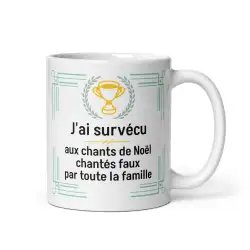 Mug Humour Noël | Survécu aux Chants Faux en Famille | E-kado