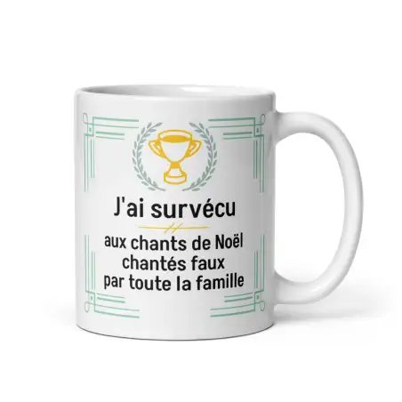 Mug Humour Noël | Survécu aux Chants Faux en Famille | E-kado