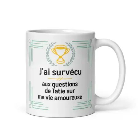 Mug Humour Noël | Survécu aux Questions de Tatie | E-kado