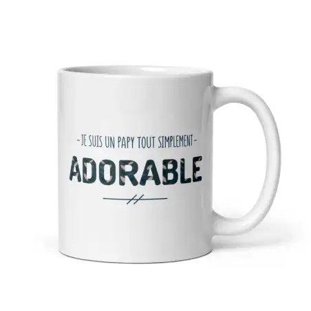 Mug "Papy Adorable" | Cadeau Tendre pour Grand-Père