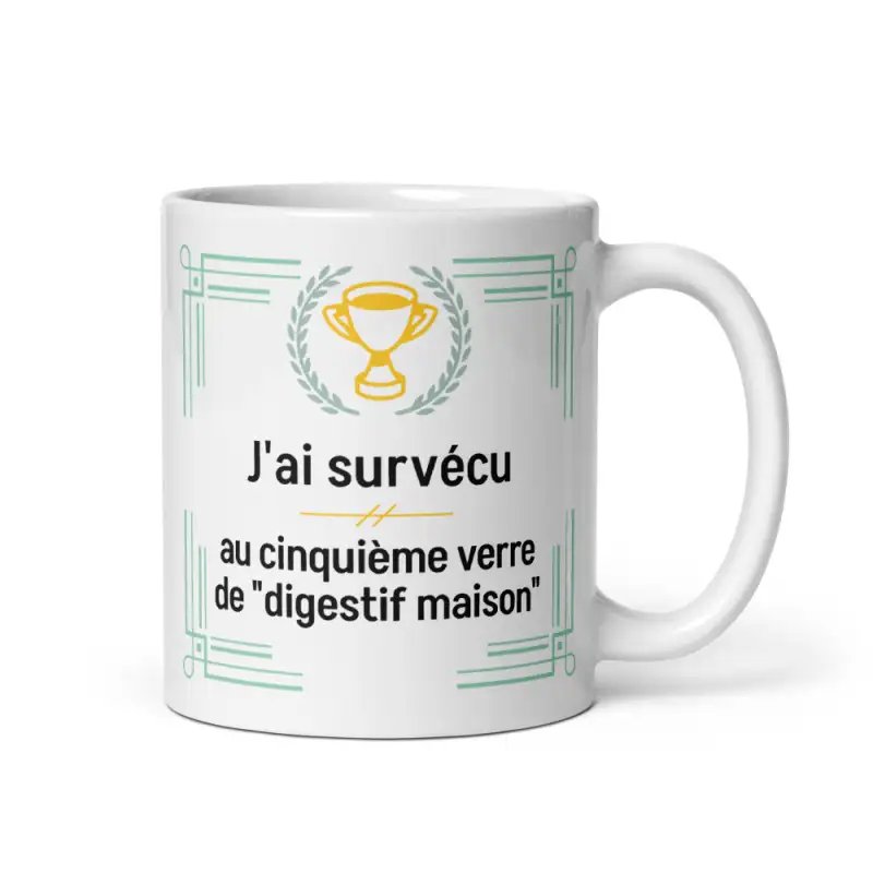 Mug Humour Noël | Survécu au Digestif Maison | E-kado