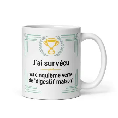 Mug Humour Noël | Survécu au Digestif Maison | E-kado