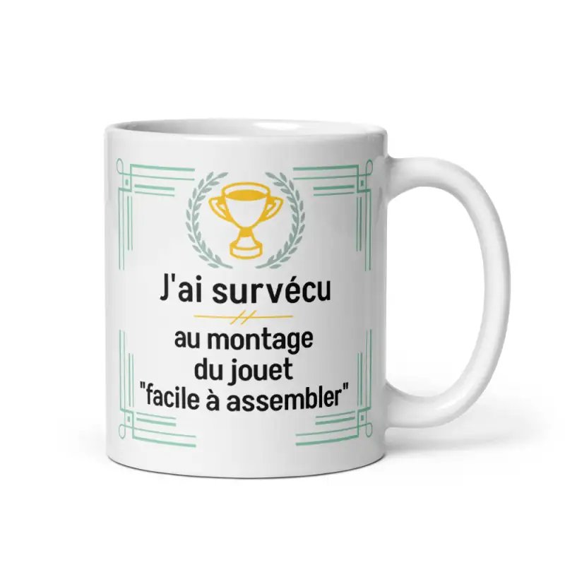 Mug Humour Noël | Survécu au Montage du Jouet "Facile" | E-kado