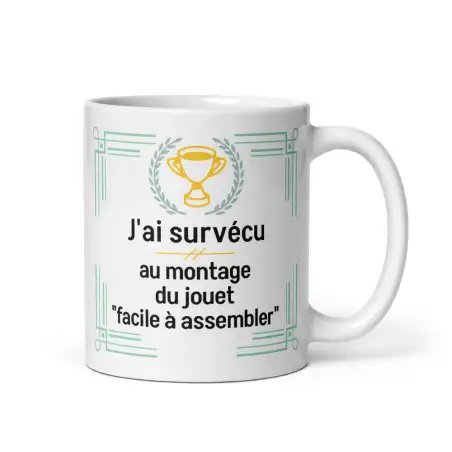 Mug Humour Noël | Survécu au Montage du Jouet "Facile" | E-kado