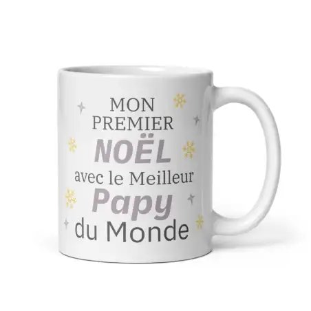 Mug Premier Noël avec le Meilleur Papy du Monde | Cadeau Papy | E-kado