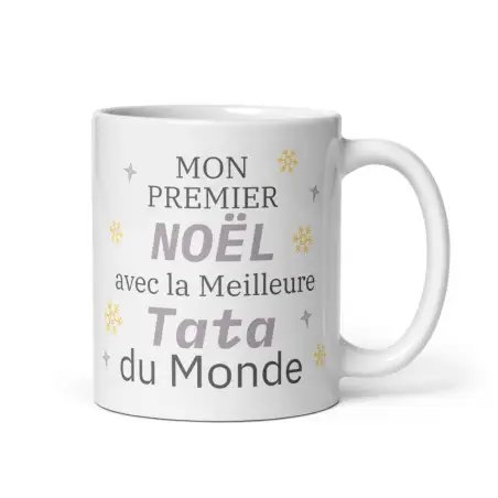 Mug Premier Noël avec la Meilleure Tata du Monde | Cadeau Tata | E-kad