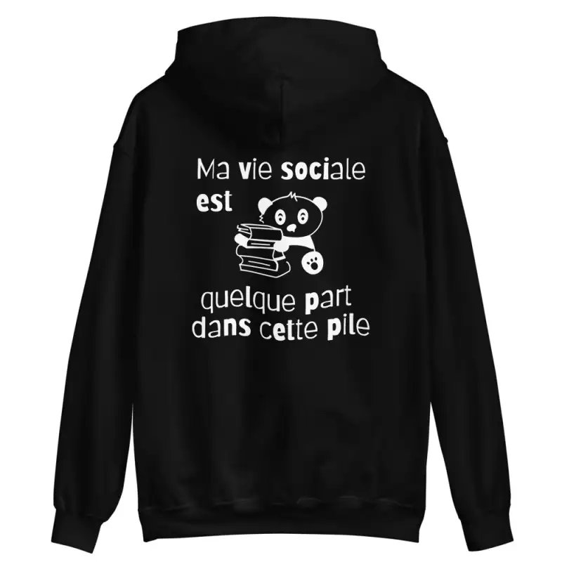 Sweat à capuche "ma vie sociale"