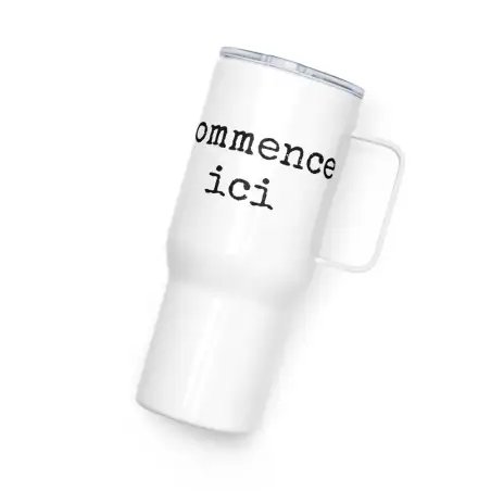 Mug avec anse "Commence ici"