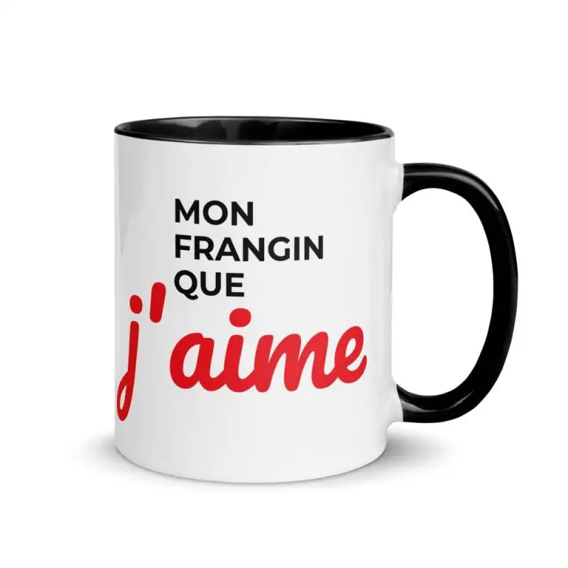 Mug "Mon Frangin que j'aime" | Cadeau Frangin Design Noir