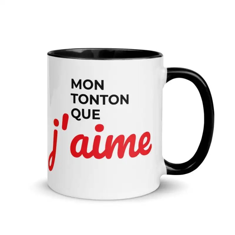 Mug "Mon Tonton que j'aime" | Cadeau Tonton Design Noir