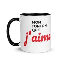 Mug "Mon Tonton que j'aime" | Cadeau Tonton Design Noir