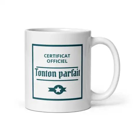 Mug "Certificat Tonton Parfait" | Cadeau Officiel Tonton