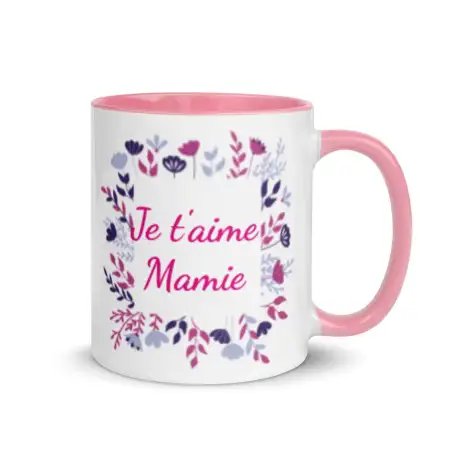 Mug "Je t'aime Mamie" | Cadeau Tendre & Rose