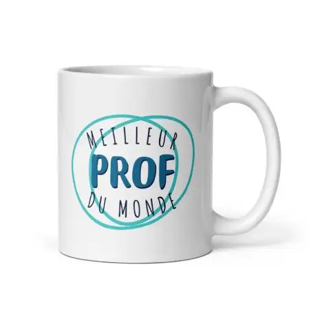 Mug "Meilleur Prof du Monde" | Cadeau Prof Homme Bleu